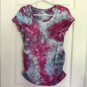 Custom hand dyed ice dyed Maternity t shirt